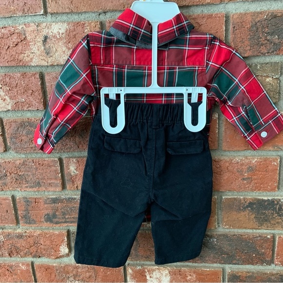 Carter’s Red & Green Plaid Bow tie Outfit Set - Picture 5 of 8